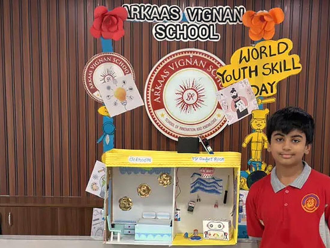 World Youth Skills Day Student presenting a handmade project at World Youth Skills Day