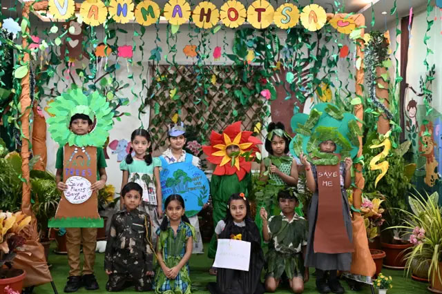 Children celebrating Vanamahotsav